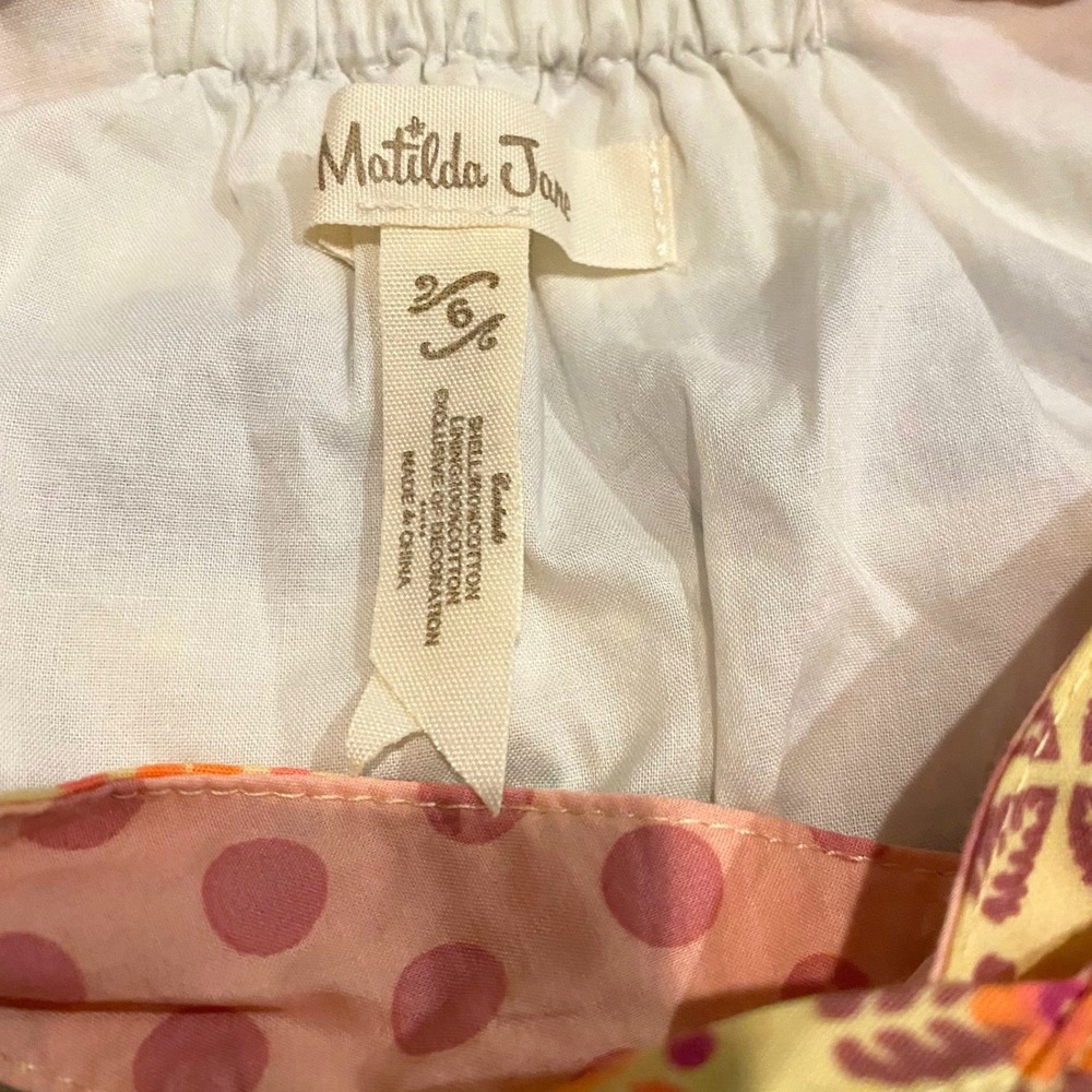 MATILDA JANE Happy & Free Dotted Sky Dress SZ 6 Blue Stripe Swiss Dot Artsy Boho - Picture 10 of 11